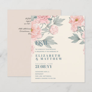 Peach Peonies Sage Blommigt Budget Bröllop