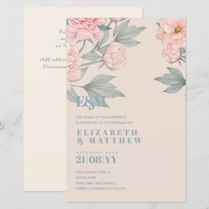 Peach Peonies Sage Blommigt Budget Bröllop