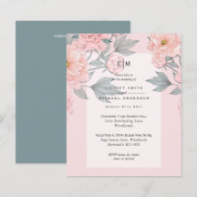  Peach PEONIES Sage Wedding Investigation Receptio