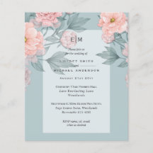  Peach PEONIES Sage Wedding Investigation Receptio