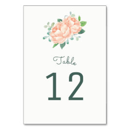 Peach Peony Bordsnummer Cards
