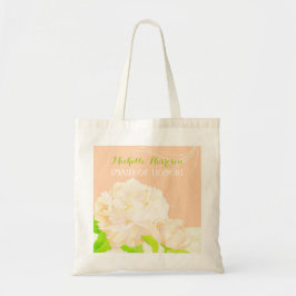 Peach Peony Bridesmaids eller Maid of honor Gift Tygkasse
