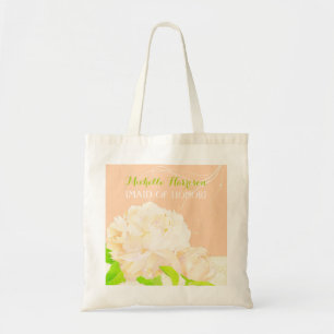 Peach Peony Bridesmaids eller Maid of honor Gift Tygkasse