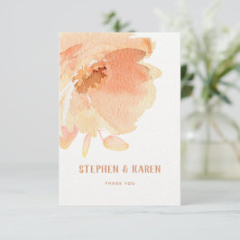 Peach Peony Elegant bröllop - tackkort Tack Kort