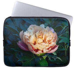 Peach Peony, Soft Pastel Flower Photo Laptop Fodral