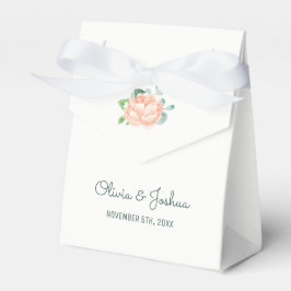 Peach Peony Wedding Favor Boxes Presentaskar