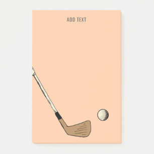 Peach Personlig Modern Vintage Golf Post-it Block