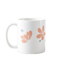 Peach Petal Blommigt Initial Mugg