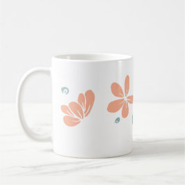 Peach Petal Blommigt Initial Mugg