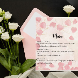 Peach Petals & Cream Bröllop Menu