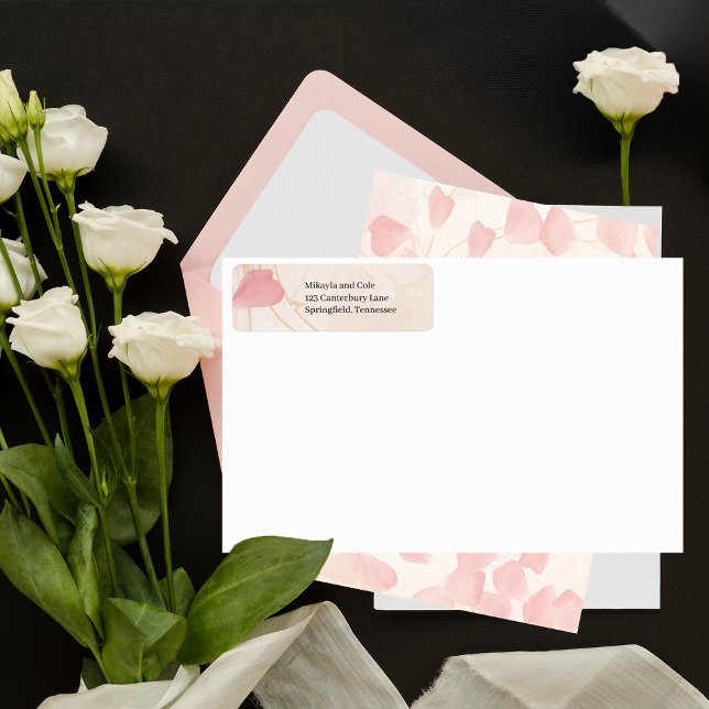 Peach Petals & Cream Returadress Sticker Returadress Etikett (Skapare uppladdad)