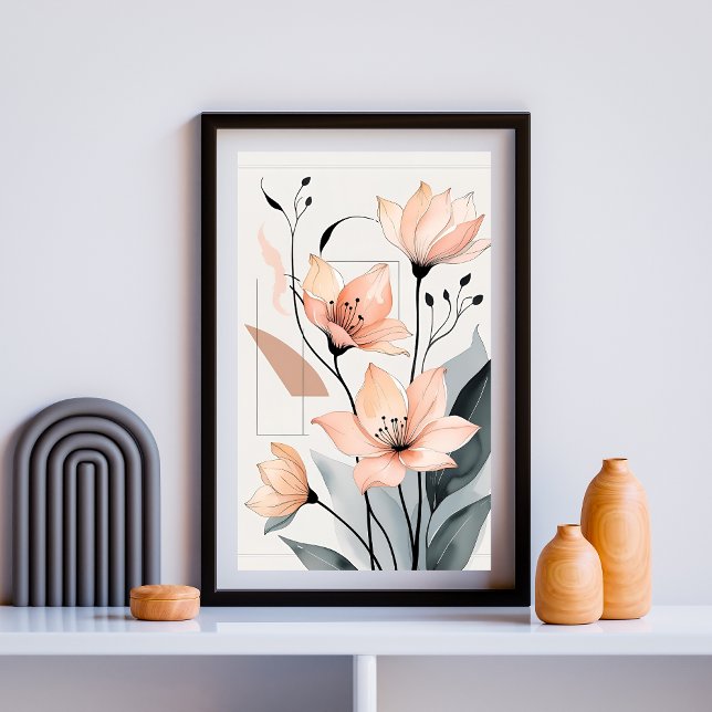 Peach Petals & Linjer Wall Art art Poster (Skapare uppladdad)