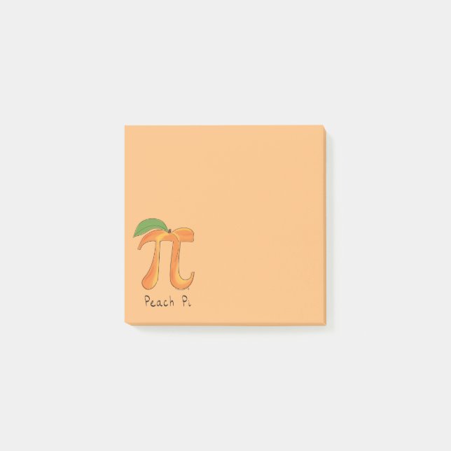 Peach Pi Cute Math Pi-daganteckningar Post-it Block (Framsida)