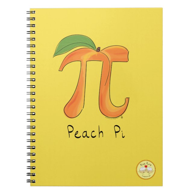 Peach Pi Cute Math Pi Day-anteckningsbok Anteckningsbok (Framsidan)