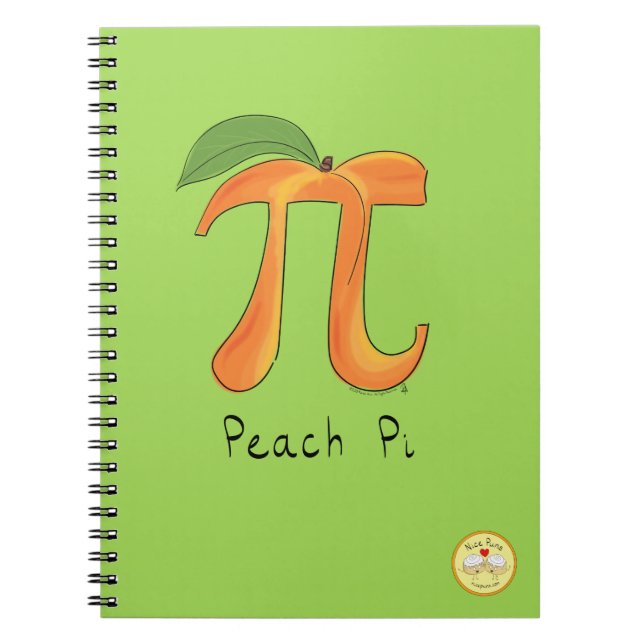 Peach Pi Cute Math Pi Day-anteckningsbok Anteckningsbok (Framsidan)