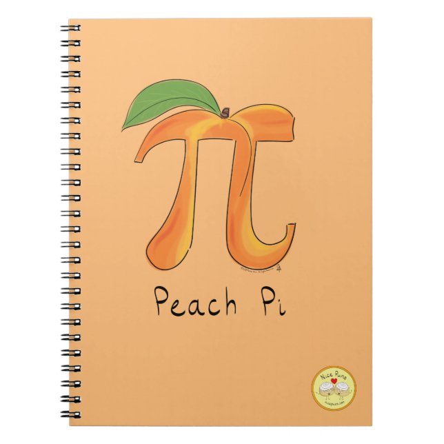 Peach Pi Cute Math Pi Day-anteckningsbok Anteckningsbok (Framsidan)