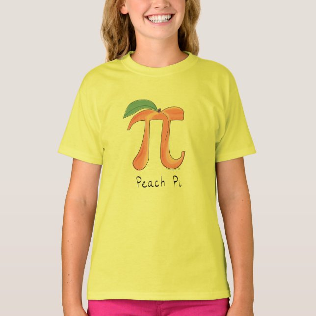 Peach Pi Cute Math Pi Day Barn Girl's T-Shirt (Framsida)