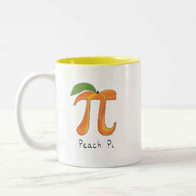 Peach Pi Cute Math Pi Day Coffee Mugg (Vänster)