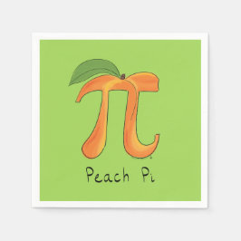 Peach Pi Cute Math Pi Day Party Napkins Pappersservett