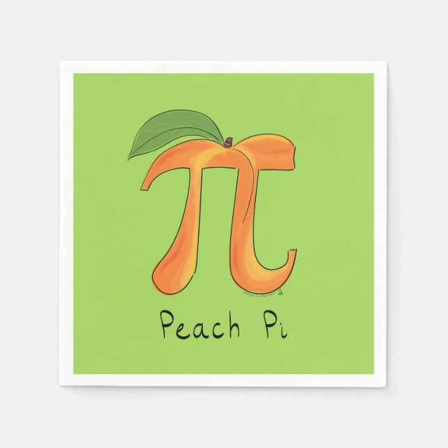 Peach Pi Cute Math Pi Day Party Napkins Pappersservett (Framsidan)