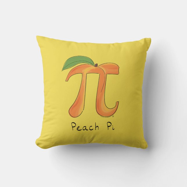 Peach Pi Cute Math Pi Day Pillow Kudde (Framsida)