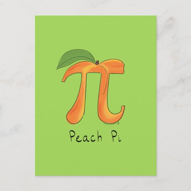 Peach Pi Cute Math Pi Day-vykort Vykort (Framsida)