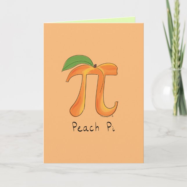 Peach Pi-hälsningskort Kort (Framsida)