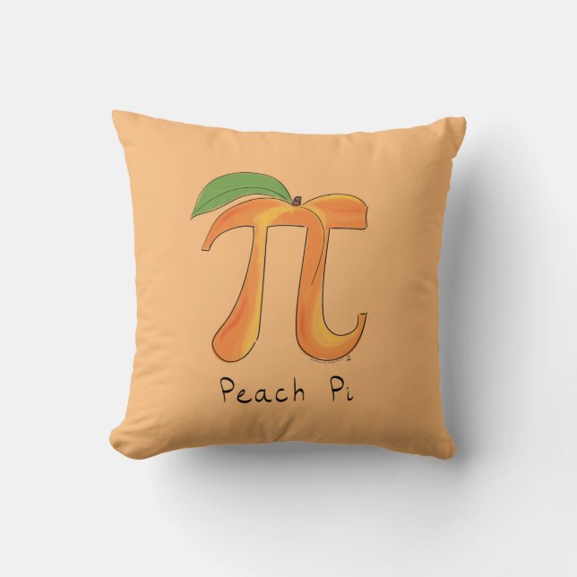 Peach Pi Symbol Math Teacher Kudde (Framsida)