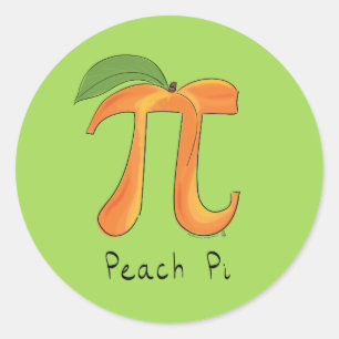 Peach Pi Symbol Math Teacher Runt Klistermärke