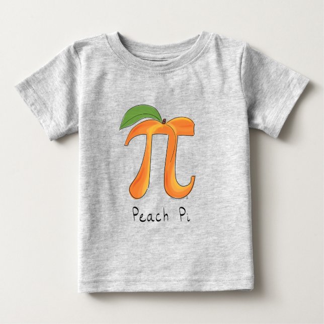 Peach Pi Symbol Math Teacher T Shirt (Framsida)