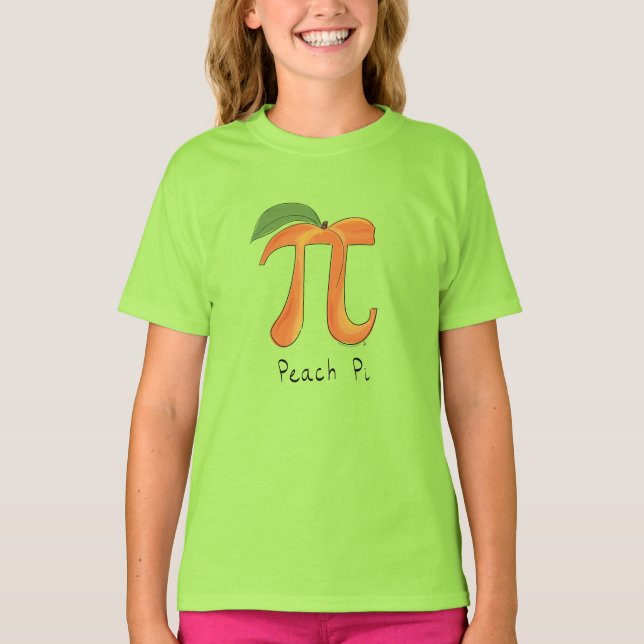 Peach Pi Symbol Math Teacher T Shirt (Framsida)