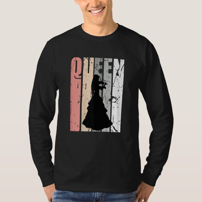 Peach Pink Violin Queen Princess Woman Violinist T Shirt (Framsida)