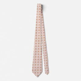 Peach Plaid Shamrock Clover Retro Neck Tie Slips