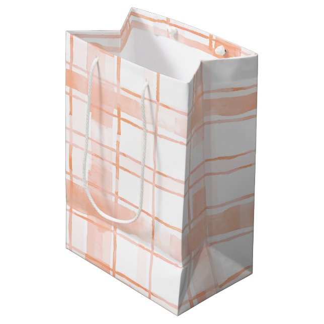 Peach Plaid Stripes Birthday (Framsidan Vinklad)