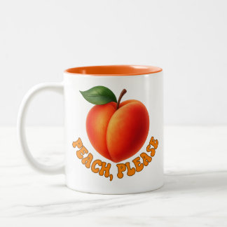 Peach Please Funny Two-toned Två-Tonad Mugg