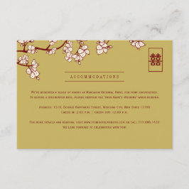 Peach/Plum Blossoms And Double Happiness Wedding Tilläggskort