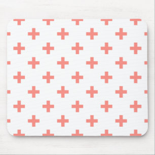 Peach polka kor på vita musmatta
