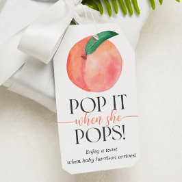 Peach pop det när hon ger Märkre Presentetikett