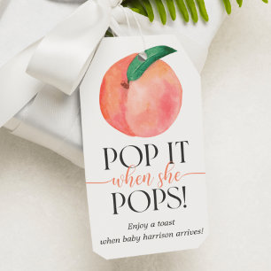 Peach pop det när hon ger Märkre Presentetikett