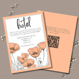 Peach Poppies Blommigt Elegant bröllop Hotel Tilläggskort