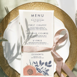 Peach Poppies Bröllop Menu Meny