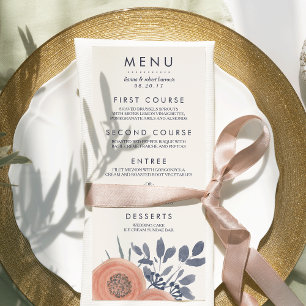 Peach Poppies Bröllop Menu Meny
