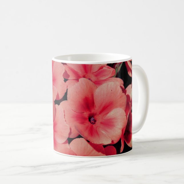 Peach Primrose Flower Art Kaffemugg (Framsida höger)