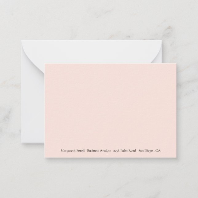 Peach Professional Name Note Cards Anteckningskort (Framsida)