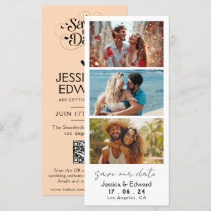 Peach Puff Save Date Photo Booth Qr Code