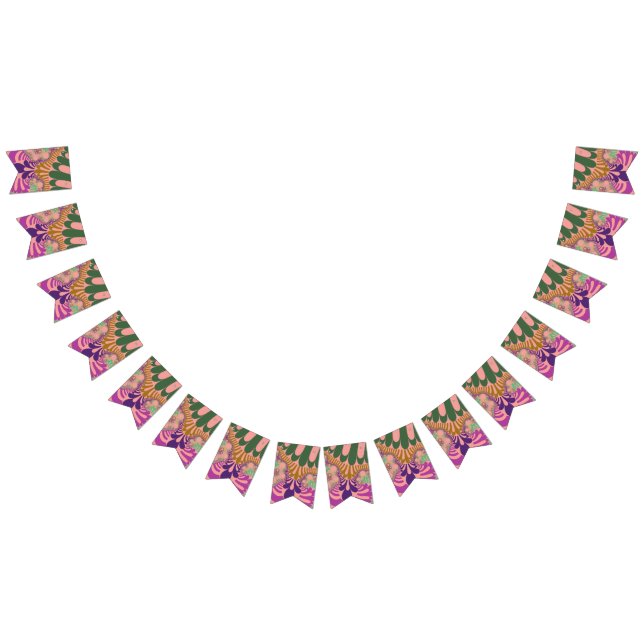 Peach Rainbow Mod Party Bunting Banner Vimplar (Alla)