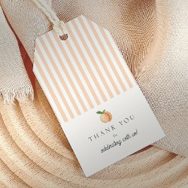 Peach Rand Baby Shower Presentetikett