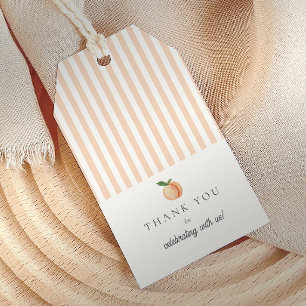 Peach Rand Baby Shower Presentetikett