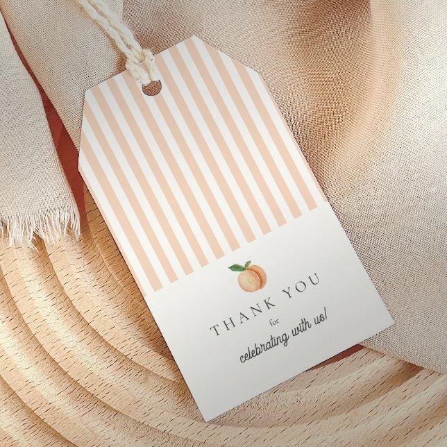 Peach Rand Baby Shower Presentetikett (Skapare uppladdad)