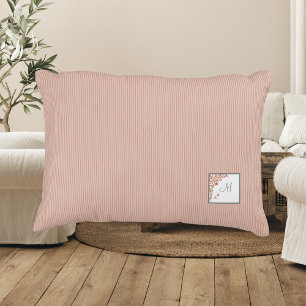 Peach Rand Terracotta Butterfly-skript Monogram Prydnadskudde